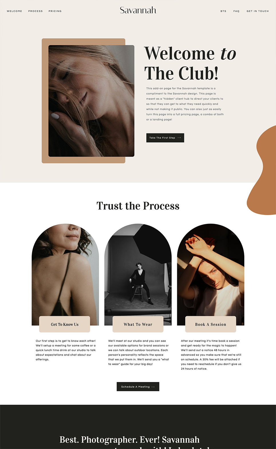 Savannah Showit Client Hub Website Template for Photographers