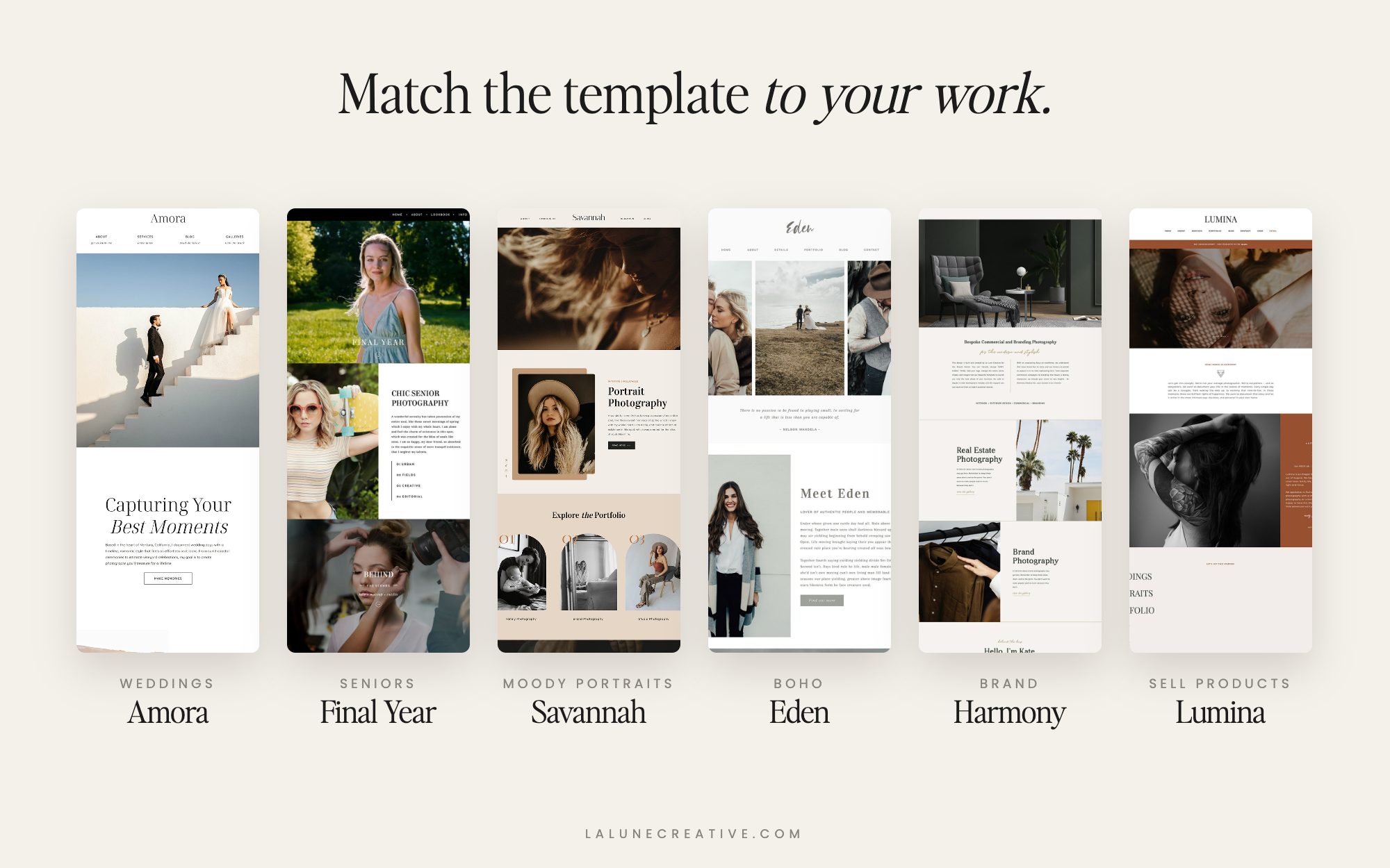 Matching Showit templates to photography niches